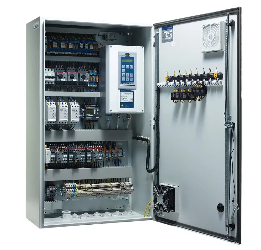 Шкаф управления с релейным регулированием, 3х380, 1 насос, прямой пуск, 1 ввод питания