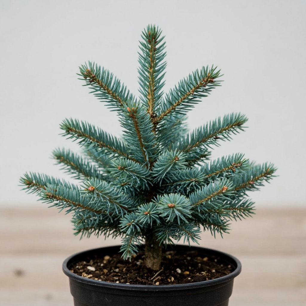 Ель колючая (Super Blue Seedling) в горшке